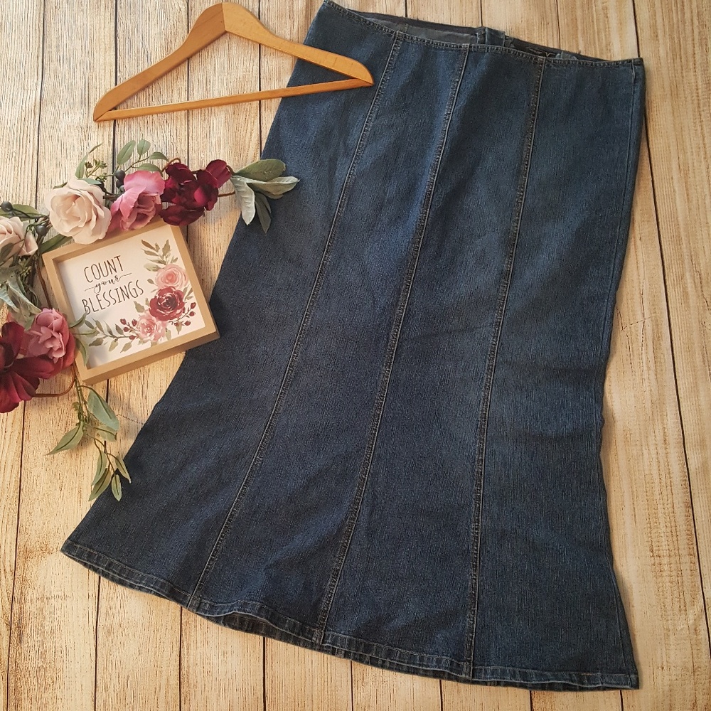Venezia Denim Jean Skirt Size 22 Long Modest Plus